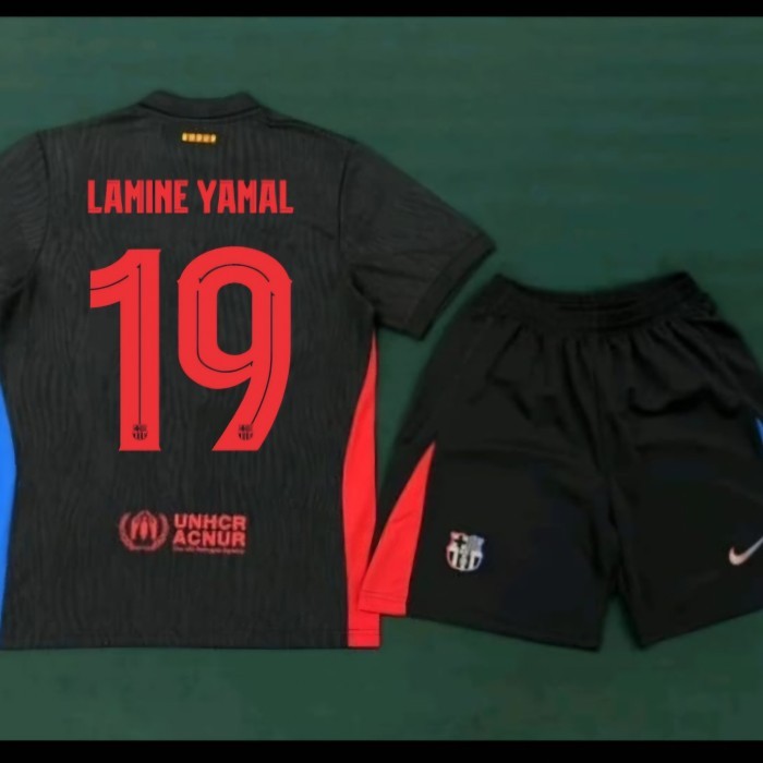 JERSEY BAJU BOLA ANAK BARCA BARCELONA AWAY KIDS 2024/2025 + NAMESET