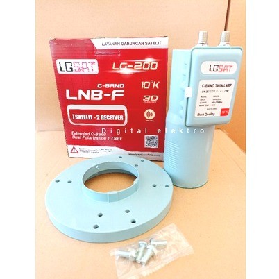 LNB LGSAT LG-200 Parabola Dual C Band Untuk 2 Receiver Kvision Bromo Lg sat Gardiner Nex Parabola