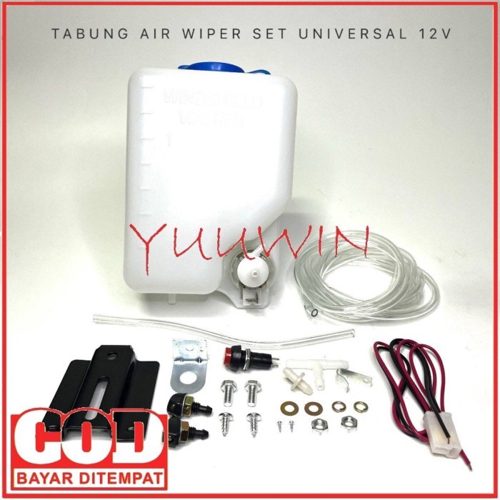 TABUNG AIR WIPER KOMPLIT UNIVERSAL 12V - WINDSHIELD WASHER TABUNG AIR WIPER 12 VOLT UNIVERSAL