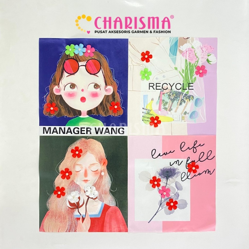 Charisma Aplikasi Printing Women Animasi - Bahan Printing Aplikasi Gambar Plus Bunga