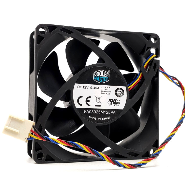 PWM Fans for Cooler Master FA08025M12LPA 8025 80MM 8cm Computer Case CPU Cooling Fan 12V 0.45A Fan
