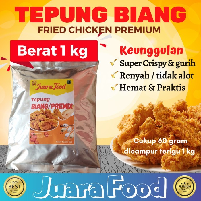 

✨NEW✨ -Biang Tepung Bumbu Fried Chicken Premium Berat 1 kg Merk Juara Food