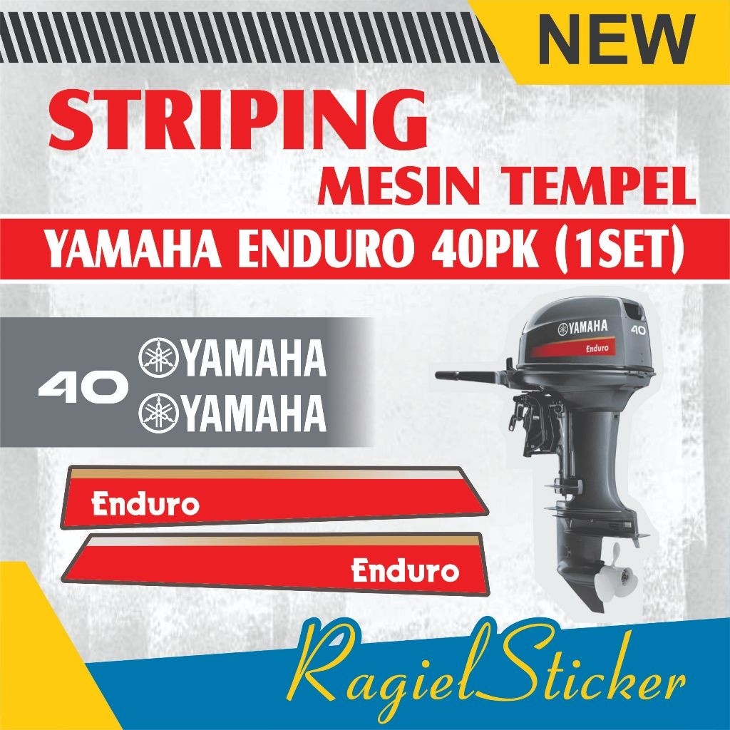 Sticker Mesin Tempel / Perahu YAMAHA ENDURO 40/15 PK New