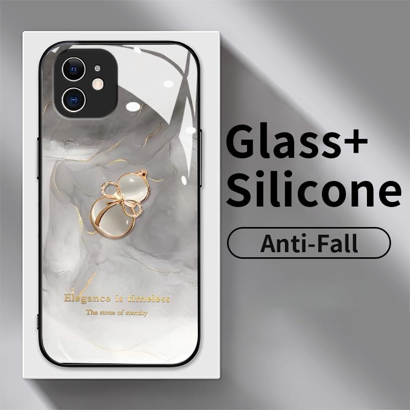 Kaca Glass Case For iPhone 11 Pro Max 12 Pro Max 12 Mini 13 Pro Max 13 Mini 14 Plus 14 Pro Max 15 Pl