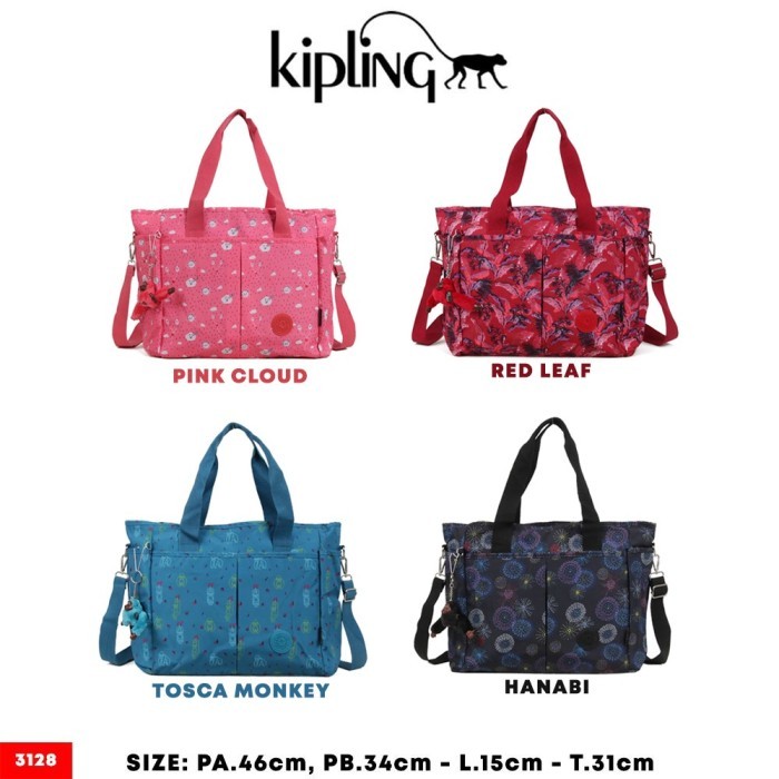Terlaris ✨ -Tas kipling selempang wanita / KIPLING BESAR / IMPORT / 13128 motif - red leaf