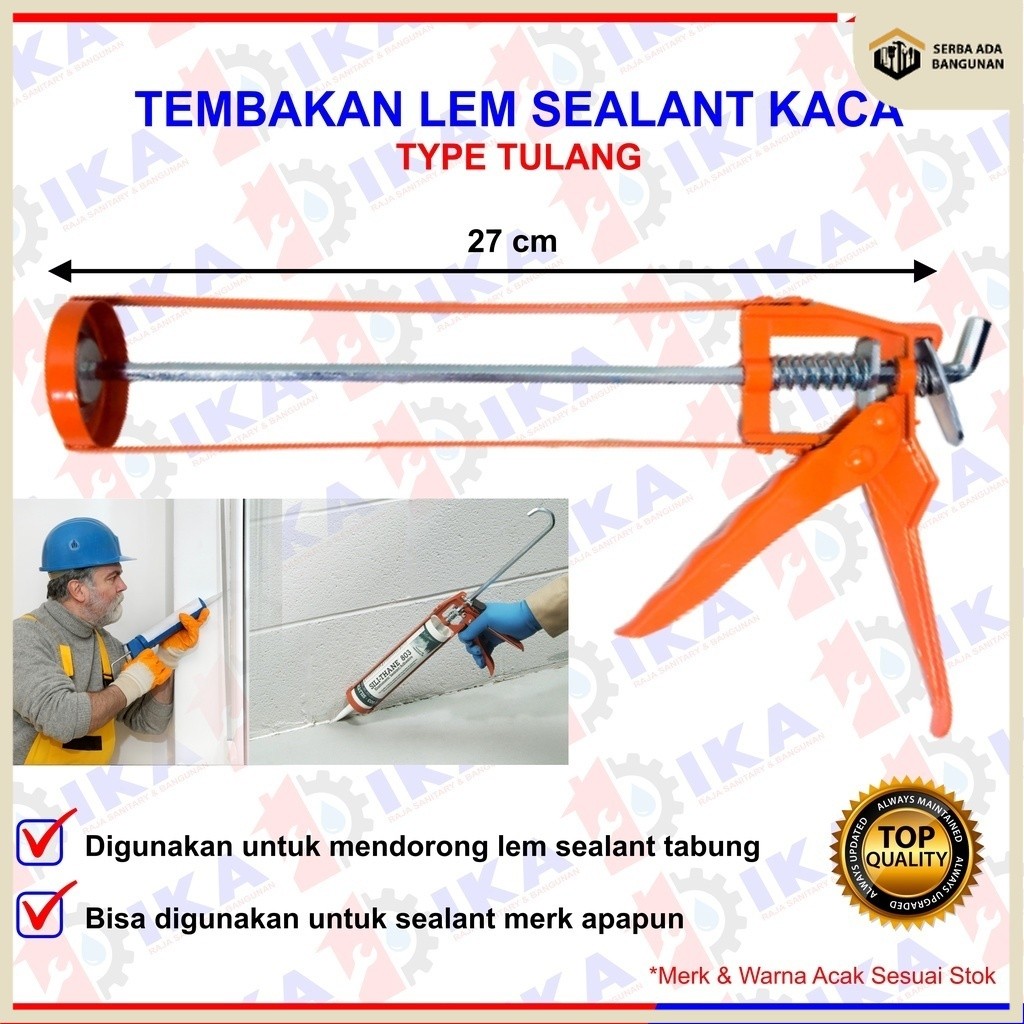 SAB Tembakan lem sealant tabung kaleng tulang / lem kaca tabung silicone gun alat tembak tembakan te