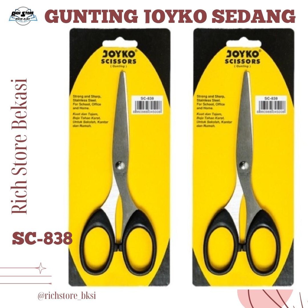 

GUNTING SEDANG MERK JOYKO BERKUALITAS UNTUK MENGGUNTING KERTAS DAN LAINNYA (SC-838)
