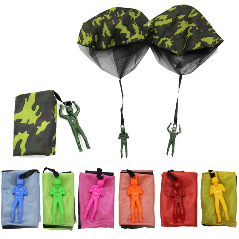 Adults Teen Kids Novelty Funny Hand Throwing Army Parachute Toys Launching Soldier Flying Toy Outdoo