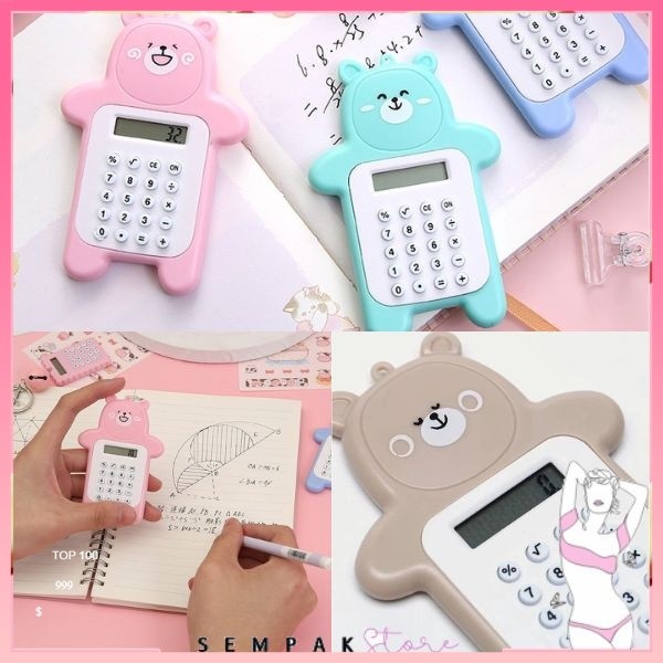 

Calculator Mini Portable Motif Bear Kalkulator Portable Mini Beruang Kalkulator Unik Kalkulator 8 Digit Mini Portable Kalkulator Beruang Tombol Karet Kalkulator Sekolah /Stationary Warna Warni