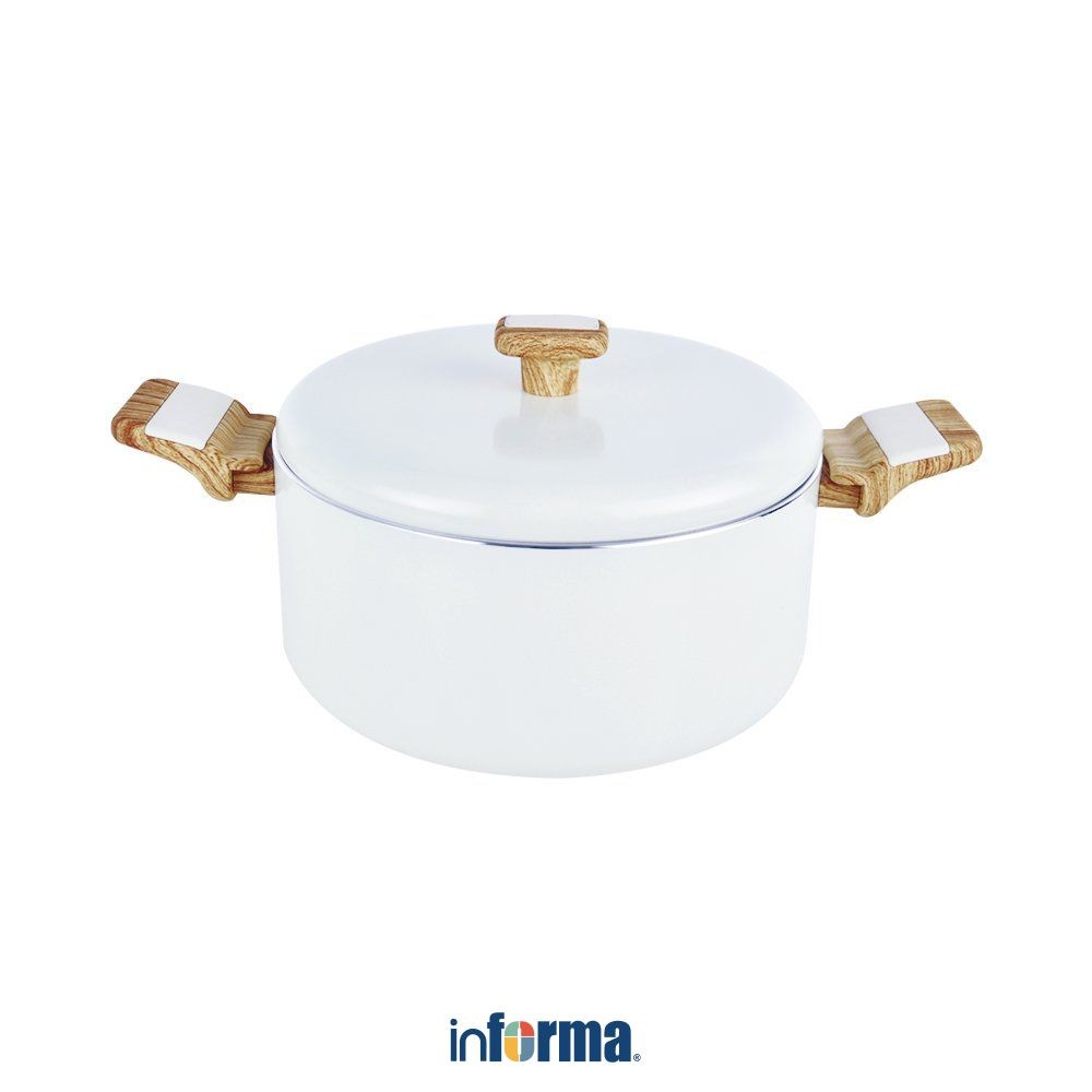 Informa Cooking Color 24 cm Hoshiko Panci Casserole Dengan Tutup Pot Masak Sup Food Grade Panci Kuah