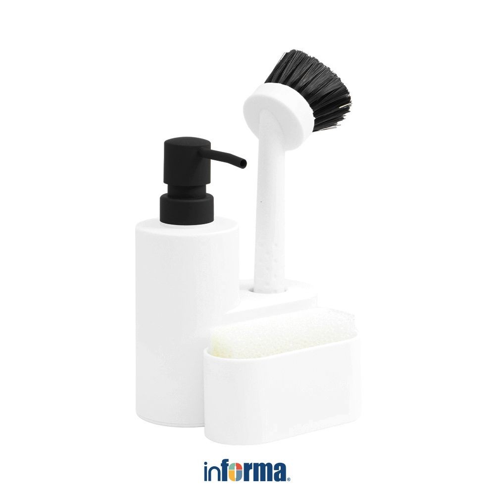 Informa Set 3 Pcs Britte Dispenser Sabun Cuci Piring - Putih Liquid Soap Container Tabung Tempat Sab