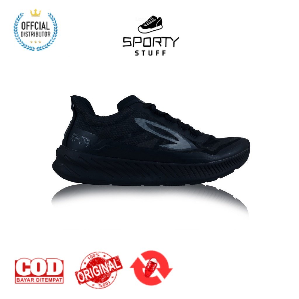 910 Nineten Geist Ekiden Sepatu Lari - Hitam/HItam