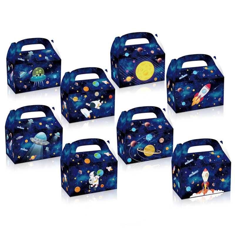 

4/36Pcs Lovely Astronaut Candy Box Universe Planet Gift Box Space Rocket Portable Biscuit Box For Kids Birthday Party Supplies