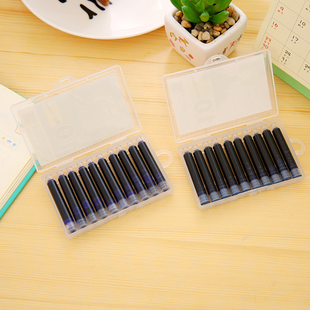 

High quality 3.4mm fountain pen Ink Cartridges 10pcs COLOR Blue or Black or red or green Stationery Office school supplies