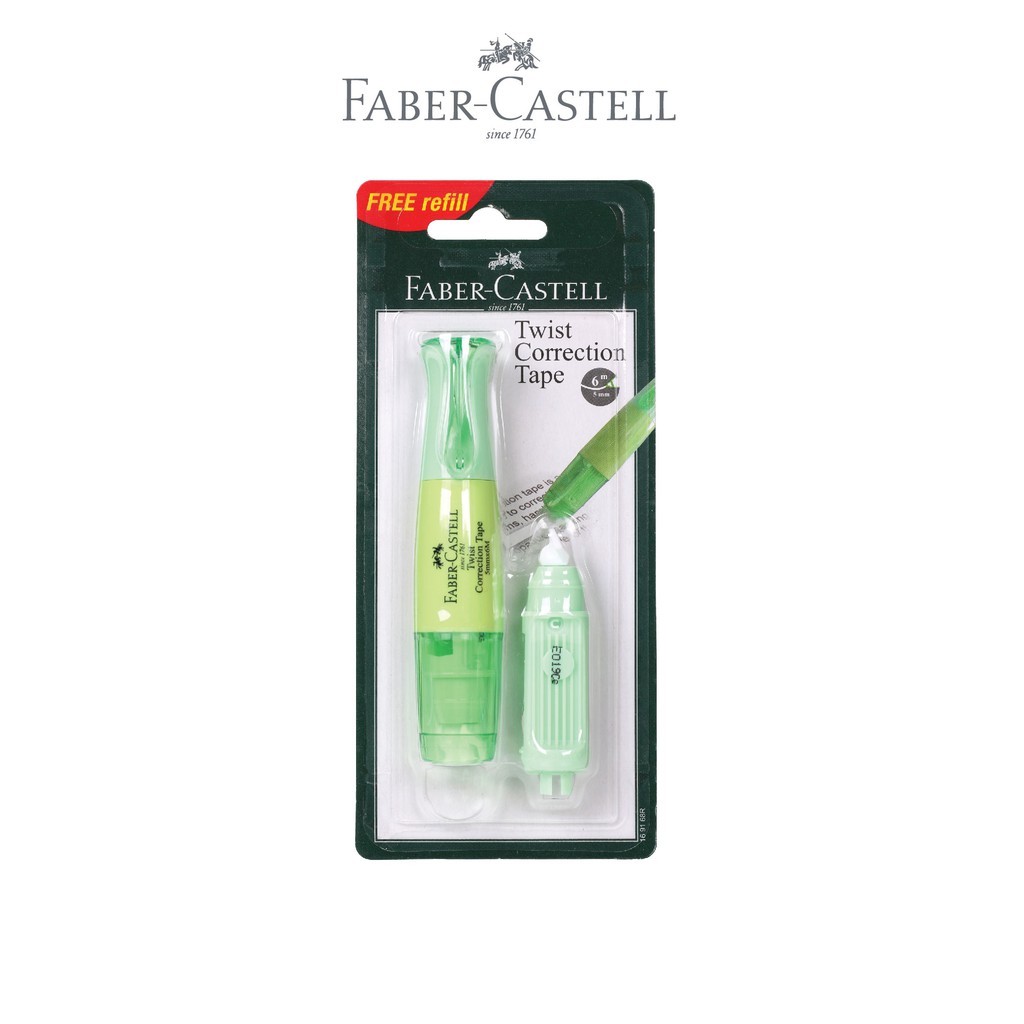 

Faber-Castell Twist Correction Tape Lime Green Barrel + 1 Refill