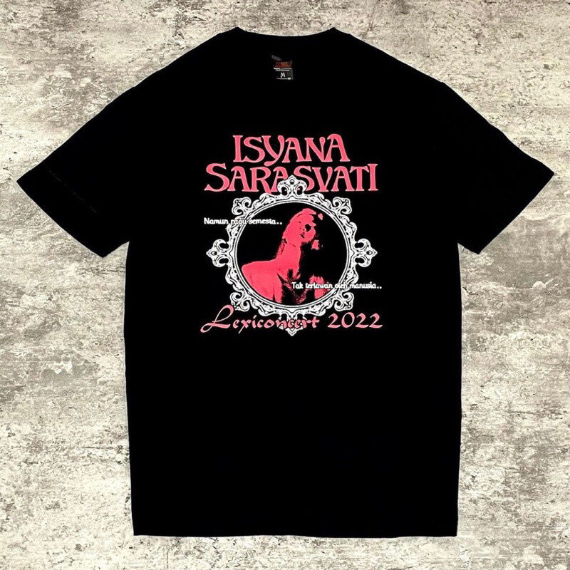 Tshirt ISYANA SARASVATI - LEXICONCERT JAKARTA Black Cotton combad 24s Tebal