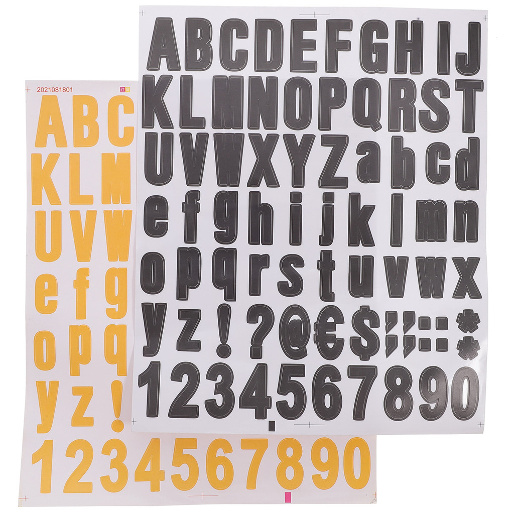 

12 Sheets Label Stickers Alphanumeric Mailbox Numbers and Letters Paint Alphabet for Scrapbooking Golden
