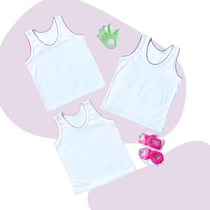 Singlet Kaos Kutang Bayi Anak Unisex Piko Polos