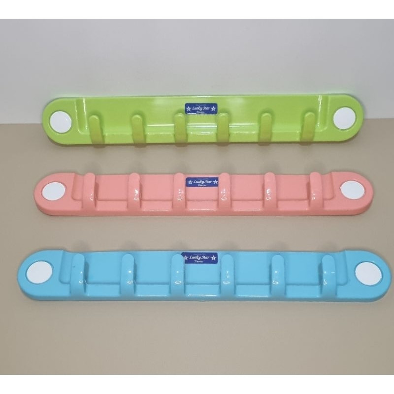 Hanger tempel dinding isi 6 cantolan / kapstok dinding / hanger dinding / hanger kamar mandi dan kam