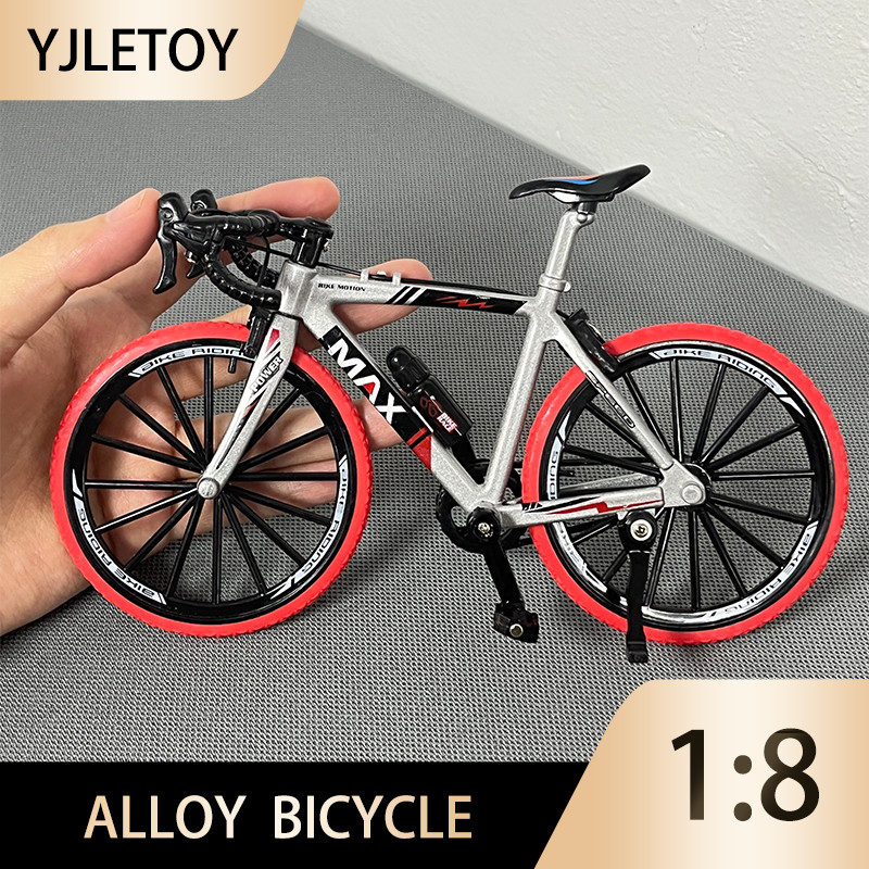 

1:8 New Finger Mountain Alloy Bicycle Diecast Simulation Model Miniature Racing Metal Mini Bike Collection Boy's Toys