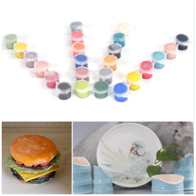 

12ml Ceramic Pigment Medium Temperature Underglaze Color Concentrate, Special Mini 6-color Stripe for Plain Color Painting