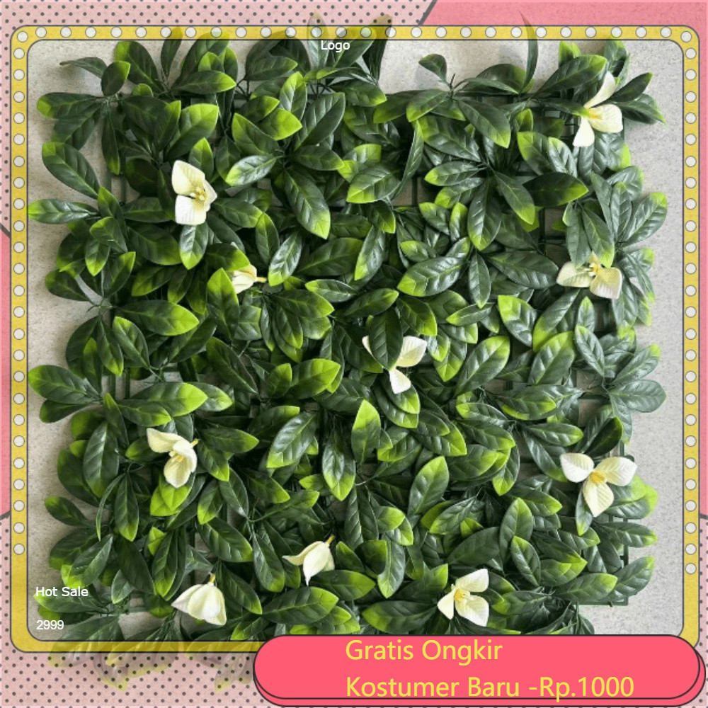 Rumput Dinding Bunga 50 x 50 cm Rumput Sintetis Dekorasi Lantai Ruangan Cafe Rumah