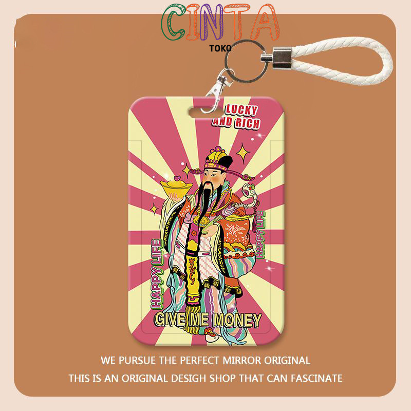 

ins super cute Ji Yi Ka Wa student campus card holder canteen meal card can be hung neck rope bus card holder access control card holder