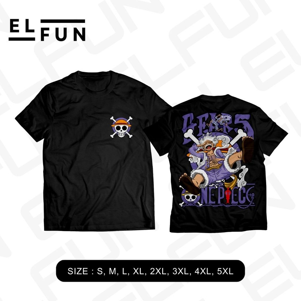 Kaos Luffy One Piece Gear 5 Terbaru Big Size S M L XL XXL 3XL 4XL 5XL Sun God Nika Tshirt Nakama Zor