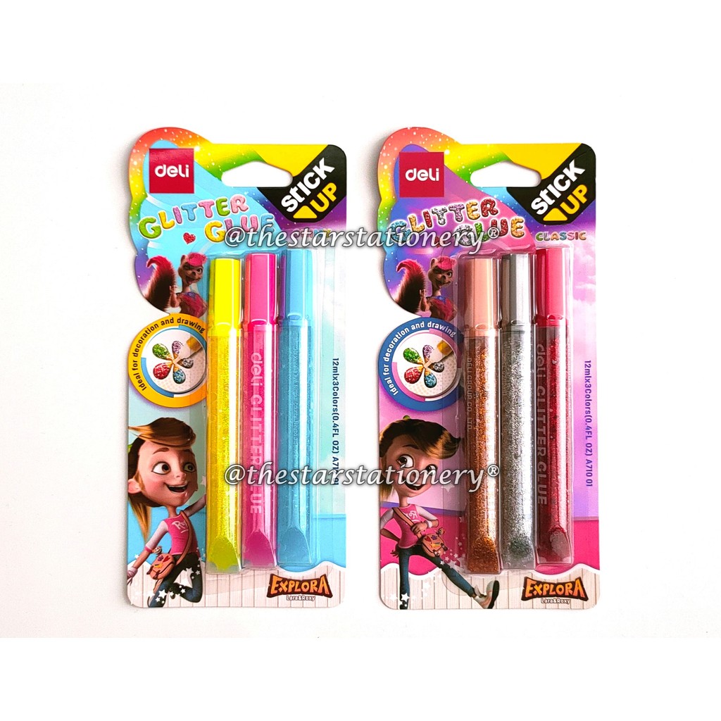 

(1 Set) Lem Glitter DELI A71201 A71001 / Glitter Glue Deli EA71001 EA71201