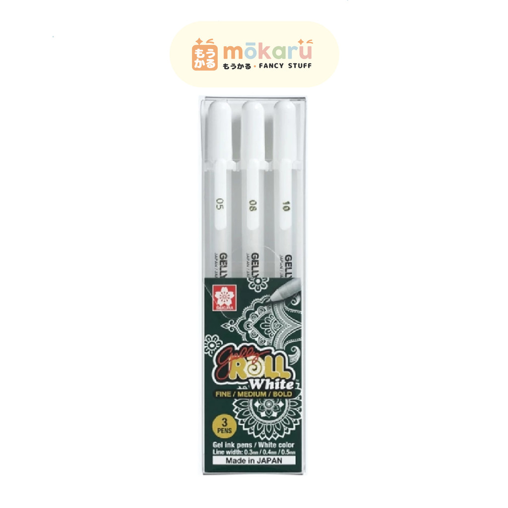 

Sakura Gelly Roll Ink Pen White SET 3 / Pulpen Putih Set