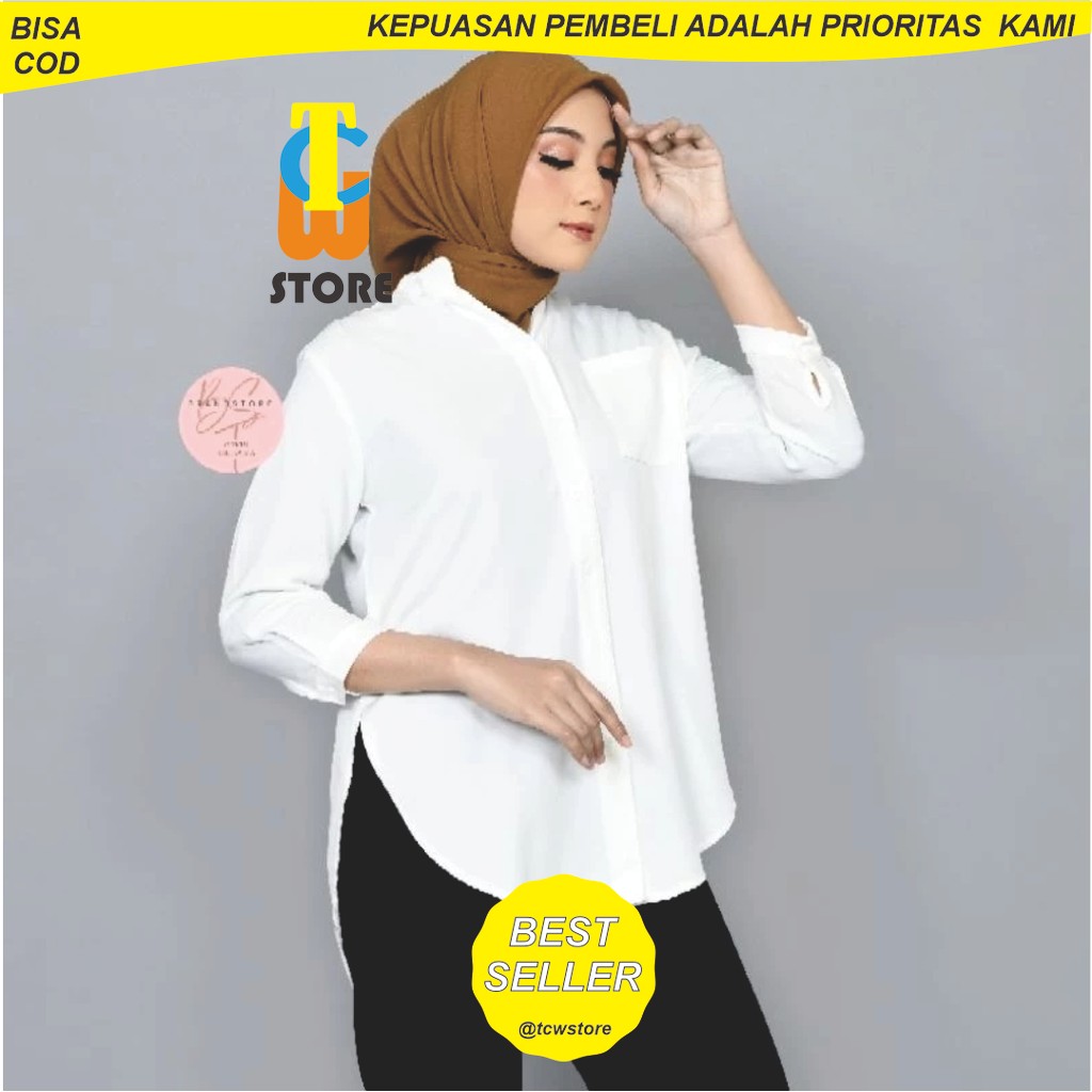 TCWSTORE - Kemeja Shakila Botega Jumbo Atasan Tunik Wanita Polos Kasual