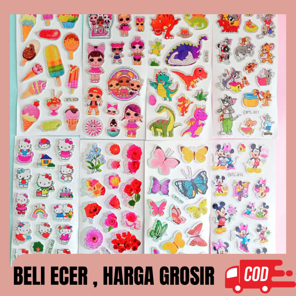 

Cod Stiker Karakter / Stiker 3D Timbul / Stiker Mainan Anak / Sticker kids/ Sticker karakter