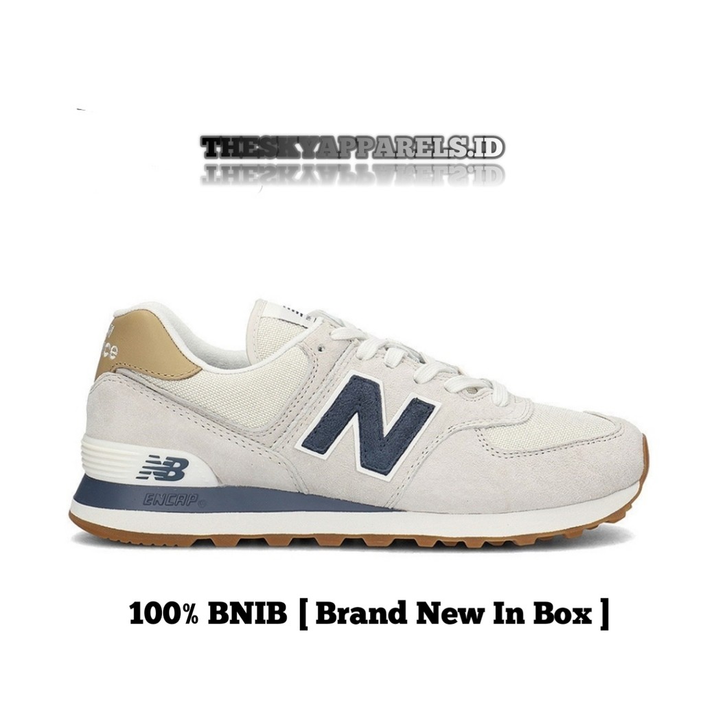 Sepatu Sneakers 574 ML574LGI Beige Navy 100% BNIB