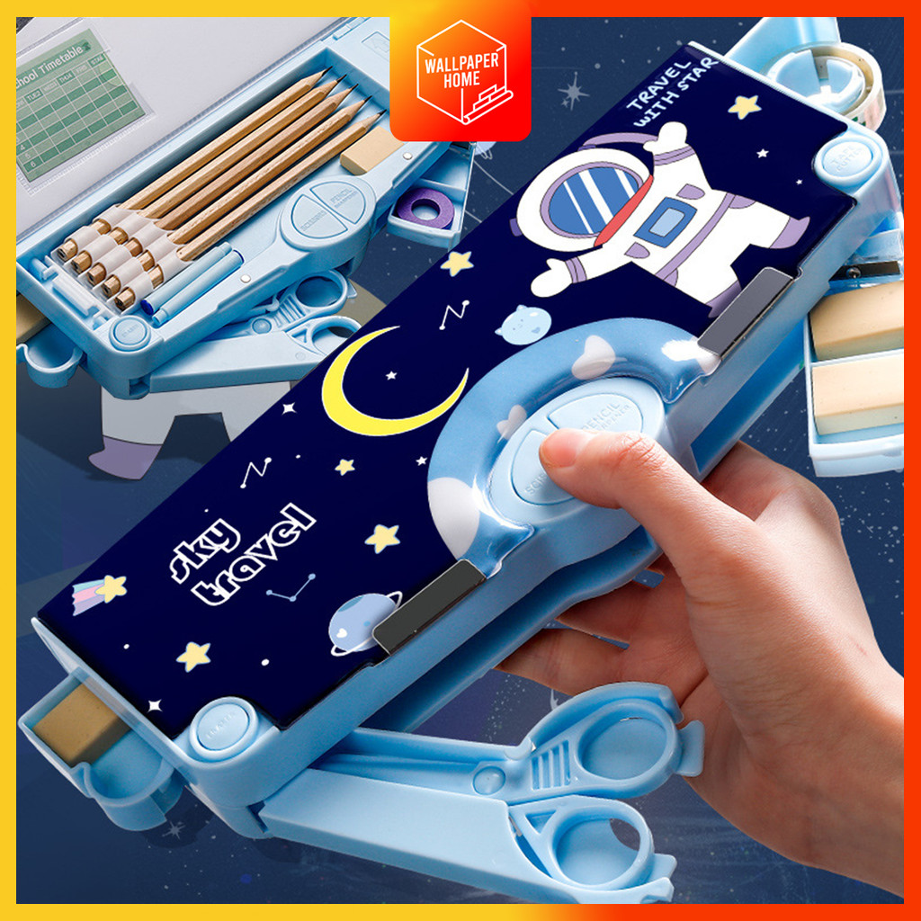 

Kotak Pensil Multifungsi Lengkap Peruncing Gunting Isolasi Penghapus Penggaris