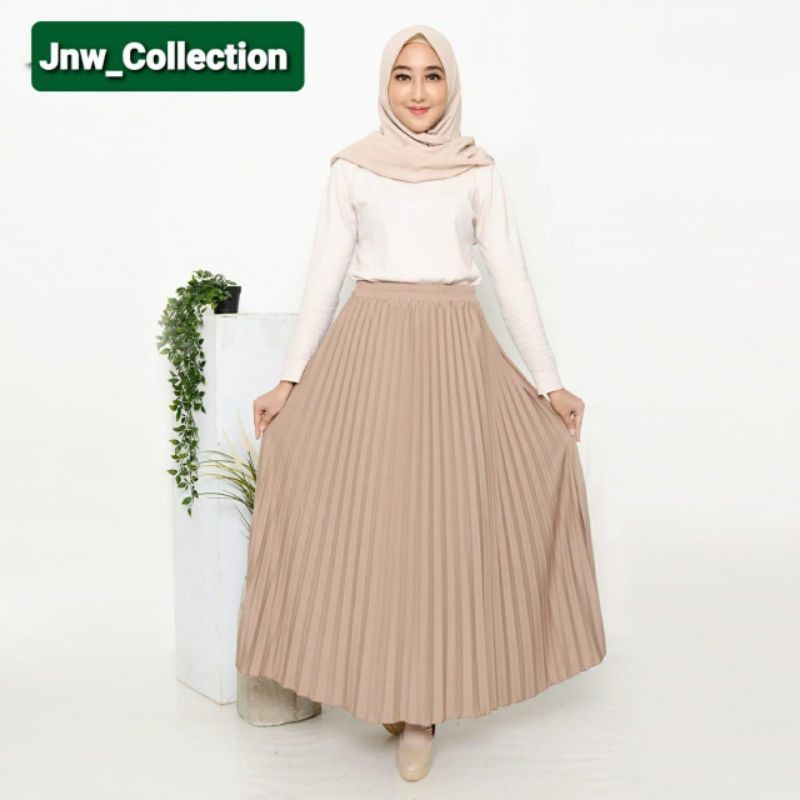 JNW-Rok Plisket Premium 256A Bahan Hyget Bagus Dan Tebal / Rok Best Seller.
