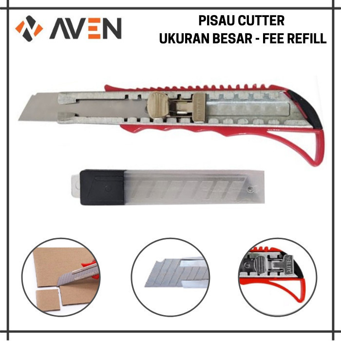 

Pisau Cutter Pemotong Kertas Free Refill 18mm Kater Besar Super Tajam-AVEN