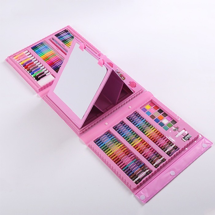 

best -Art Set 208 Pieces Super Mega Alat Menggambar Melukis Mewarnai Anak - Biru