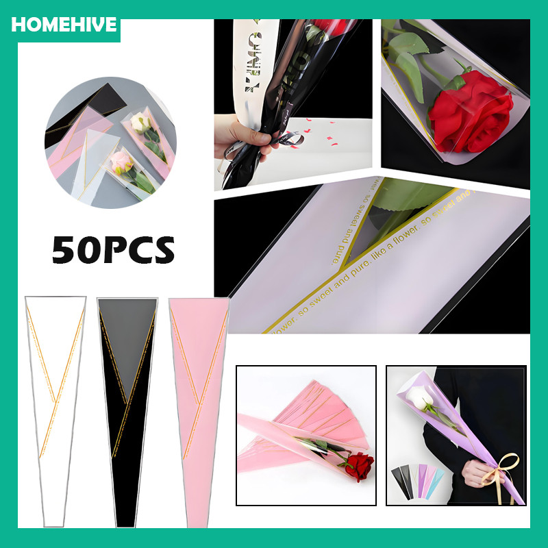

50PCS Flower Wrapping Plastik Mini Buket Mawar / Wrapping Plastik Untuk Mini Buket Rose