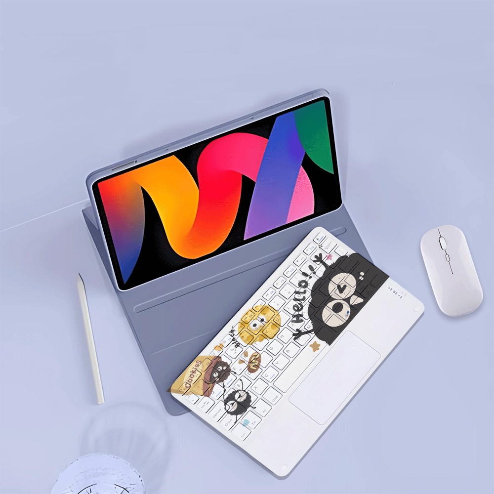 Biscuit happy briquettes cute and convenient white simple tablet Bluetooth keyboard and mouse