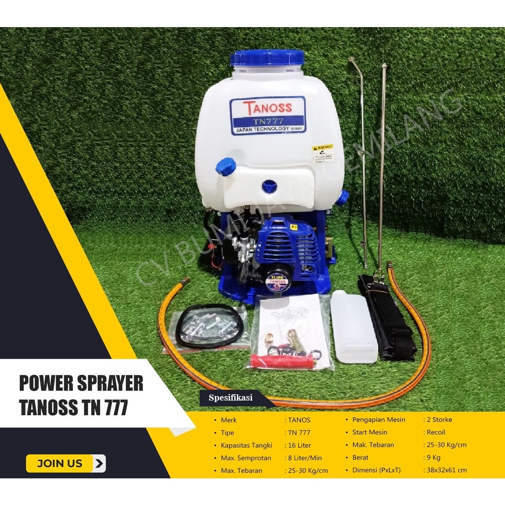 MESIN SPRAYER / SEMPROT HAMA TANOSS TN 777 -2TAK / 15 L