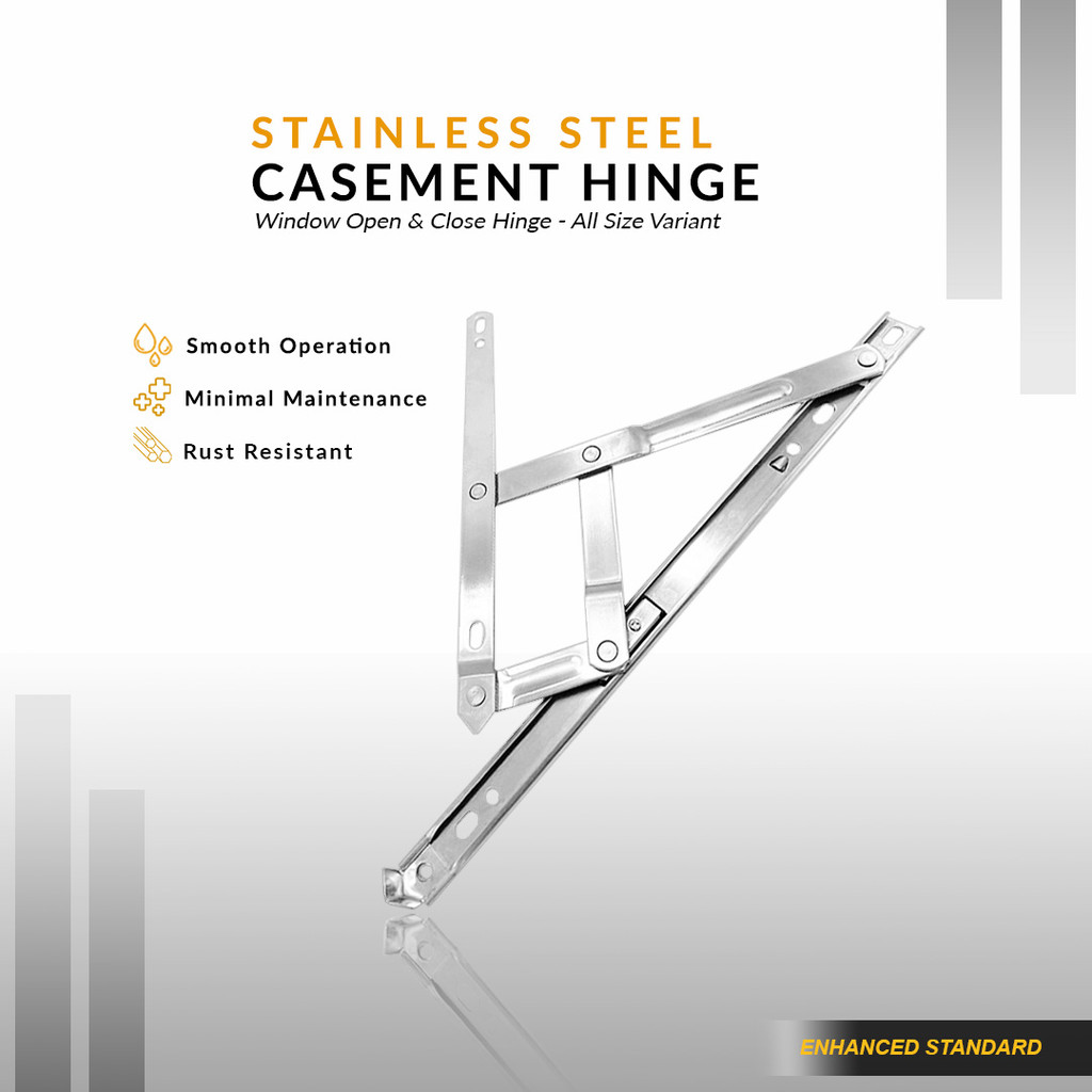 Engsel Geser Casement Jendela Kayu Universal Stainless Steel