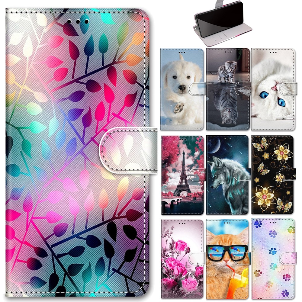 Funda Galaxi A54 Wallet Phone Book Case for Samsung Galaxy A14 A04 A04S A54 5G Cases 3D Cat Rose Lea