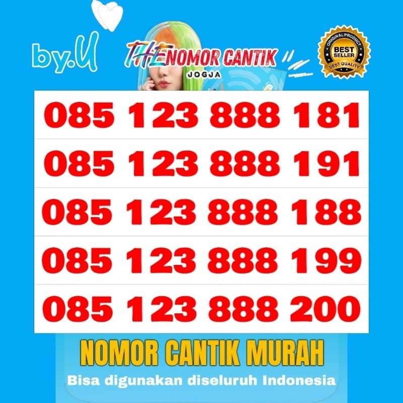 Kartu Perdana Cantik BY-U Telkomsel BY-U 0851 Aktif Selamanya