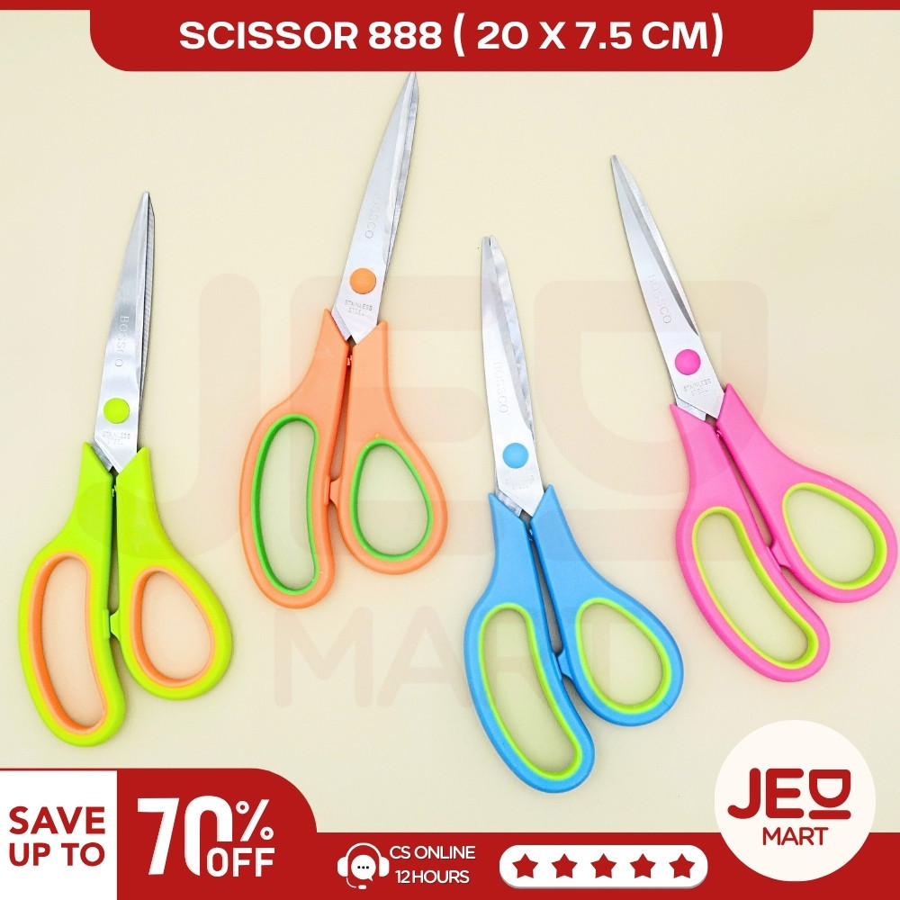 

GROSIR!!!! (1 DUS isi 360 PCS) Gunting Warna Scissors BESAR 8 INCH BOSSCO BC-888
