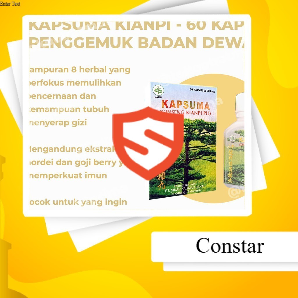 Spesial ~   Kian Pi BPOM Isi 60 Kapsul - Obat Cina Penggemuk Badan Dewasa