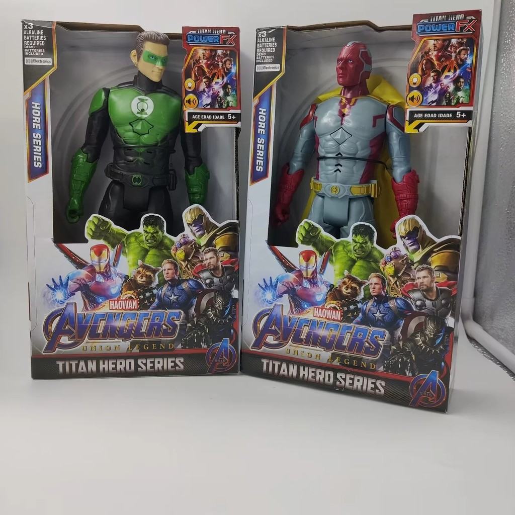 

Avengers Vision Green Lantern Super Hero Light Music Figurine Dolls Toys PVC Action Figure Model Toy Kids Gift Anime