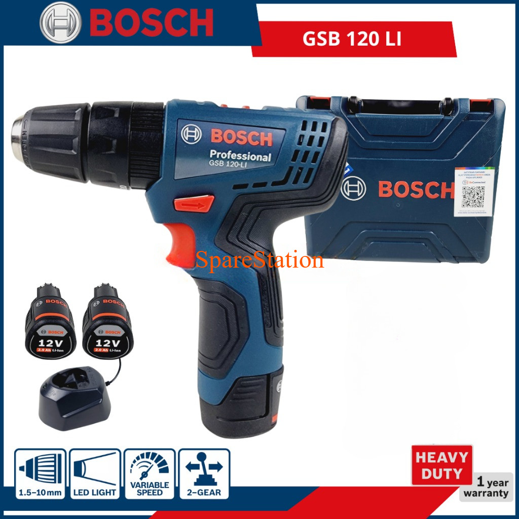 Bor Baterai 12V BOSCH GSB120LI Cordless Impact Drill GSB 120 LI