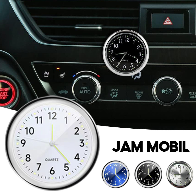 Dashboard Jam Tempel Luminous Clip Mobil Menyala Gelap Airvent Dalam