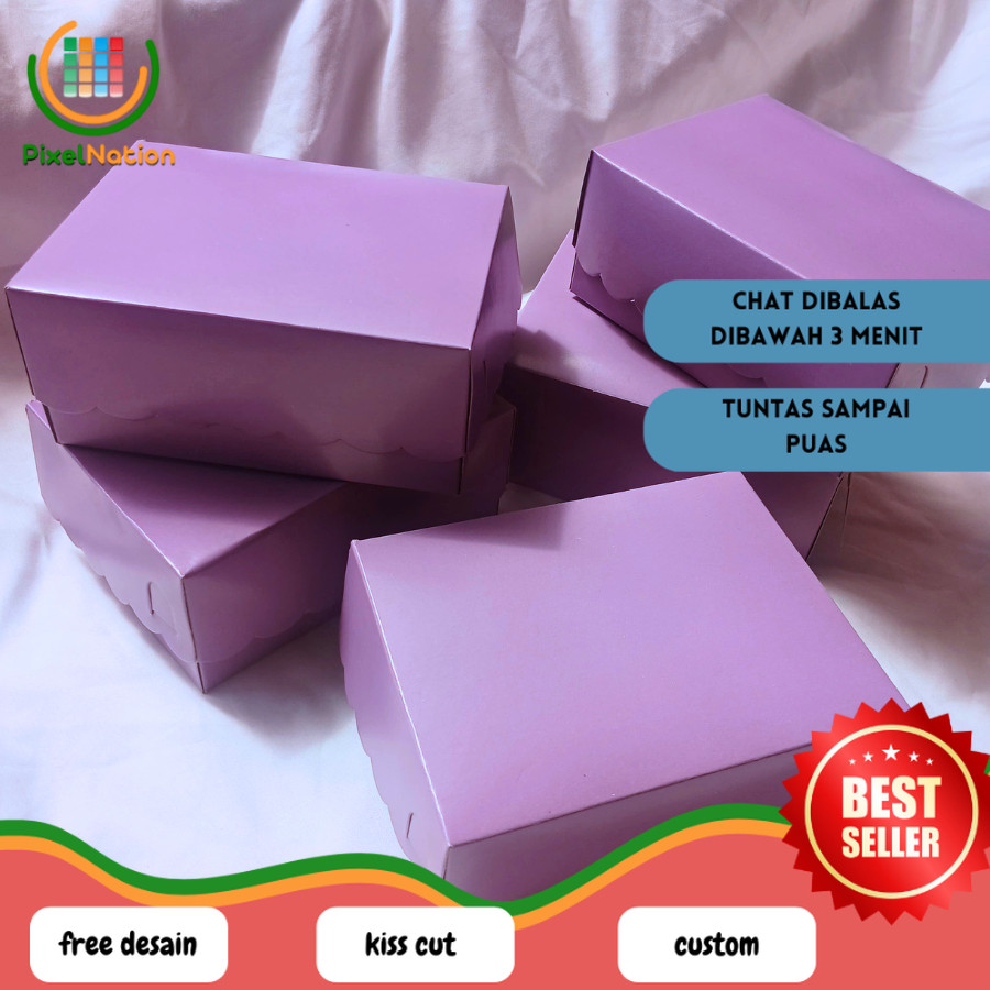 

PiNat kotak kardus Ungu 12 x 16 cm Kotak kardus Kue Snack Box