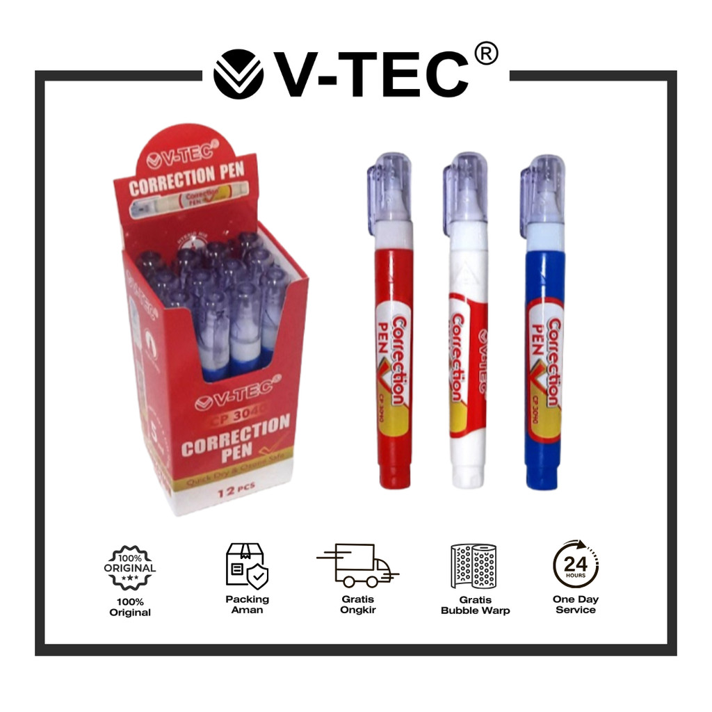 

V-TEC CORRECTION PEN TYPE CP 3040 PCS